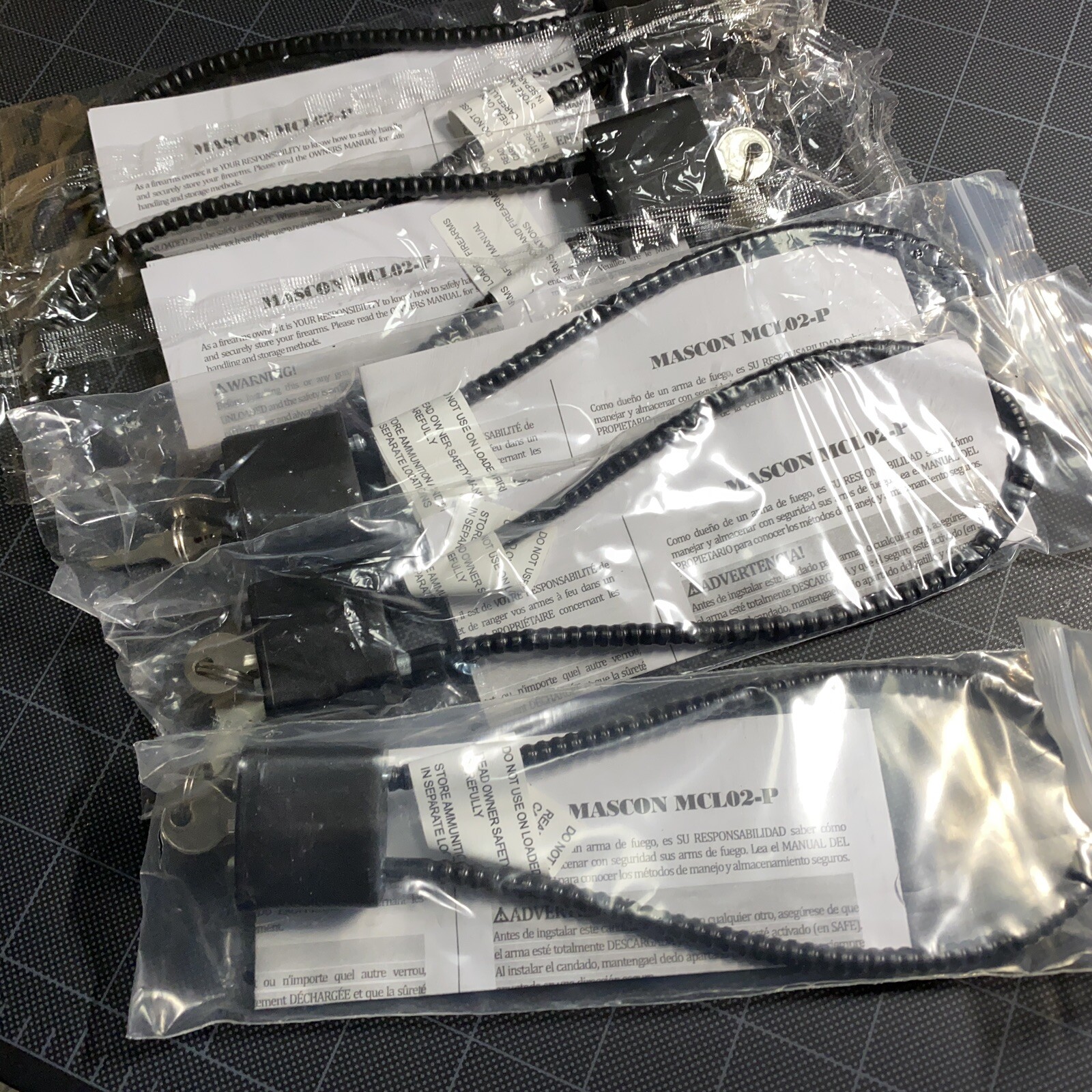 3ct Black REGAL R15LC1 Cable Gun Lock 2 Keys Instructions 15 in (8 in)