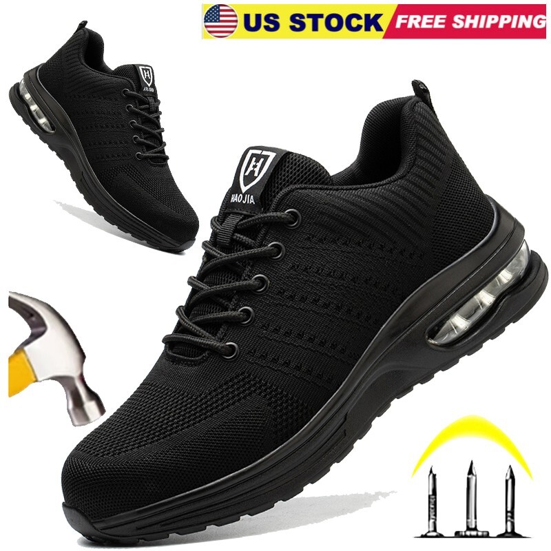 Steel Toe Work Shoes for Mens Industrial Safety Sneakers Anti-smash Work Boots