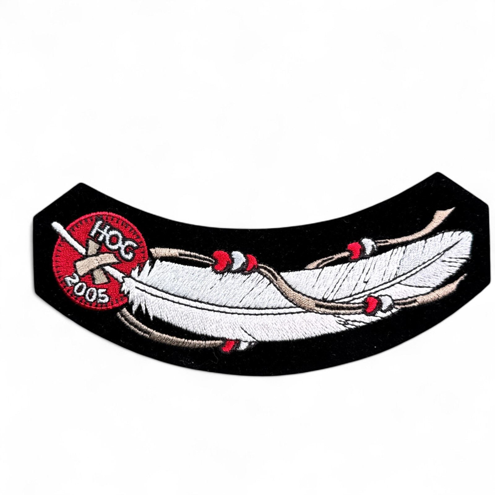 Vintage 2005 Harley Davidson Owners Group Rocker Patch HOG Feather HD MC