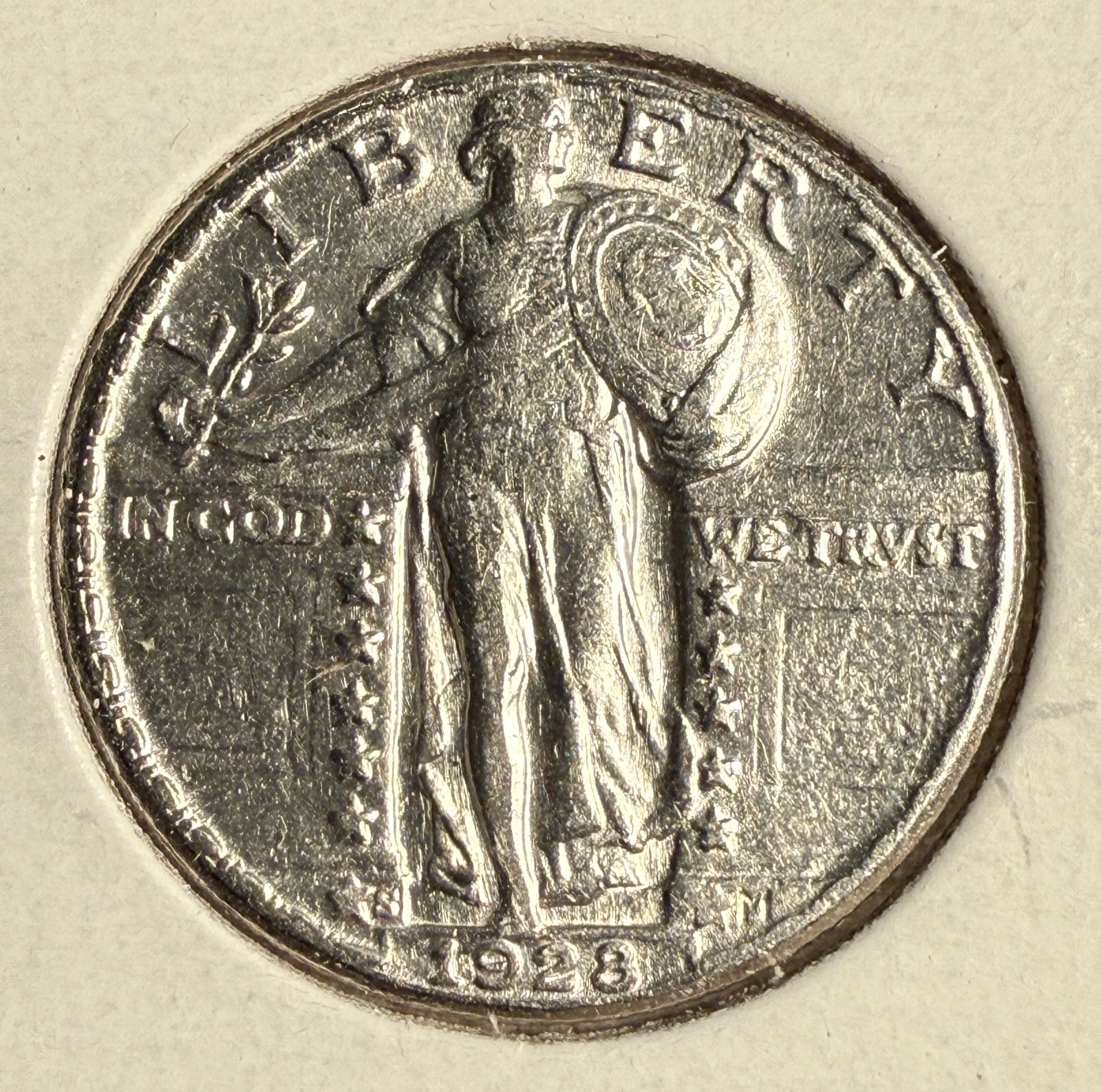 1928-S Standing Liberty Quarter, AU+. (14752)
