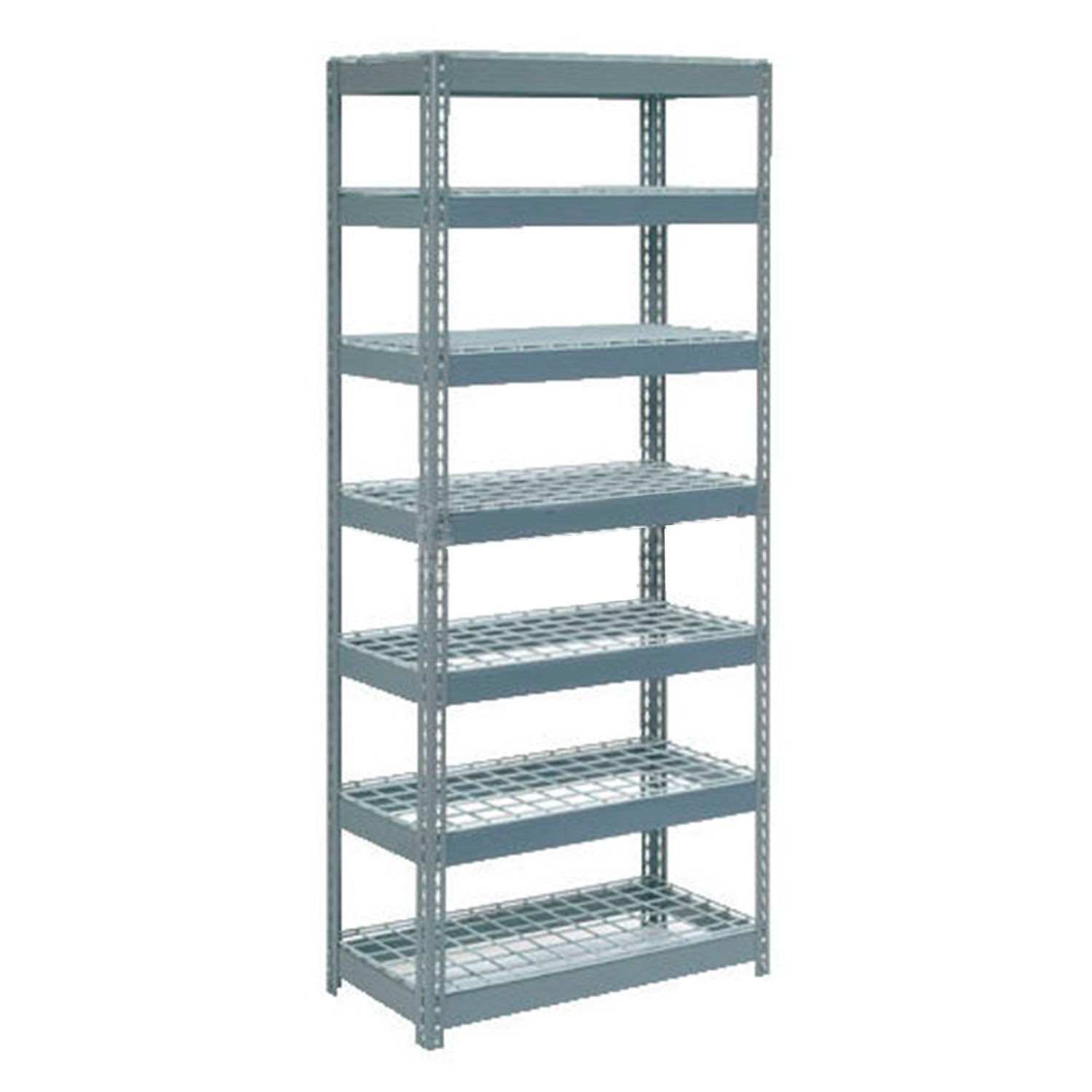 Boltless Extra Heavy Duty Shelving 36"W x 24"D x 96"H 7 Shelves Wire Deck
