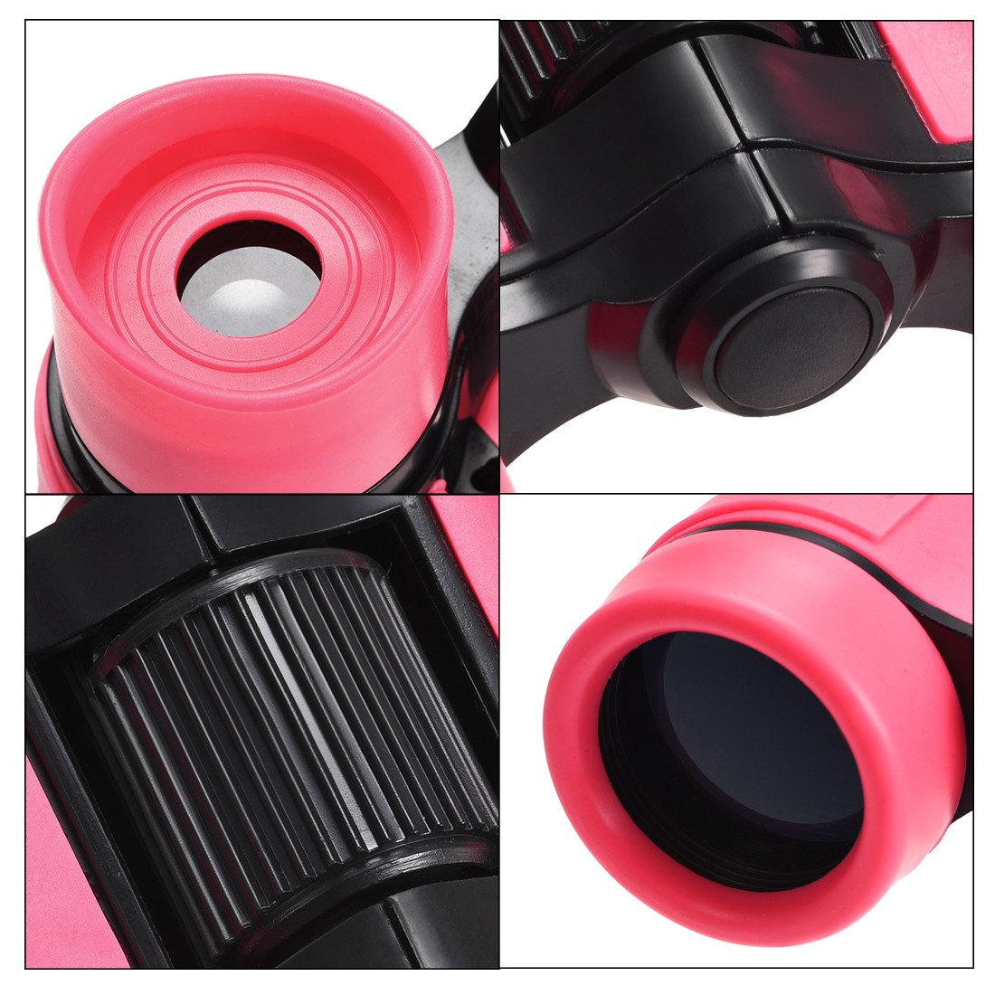 Toy Binoculars 4x30 Compact Foldable Binoculars Shock Proof Pink with Neck Strap
