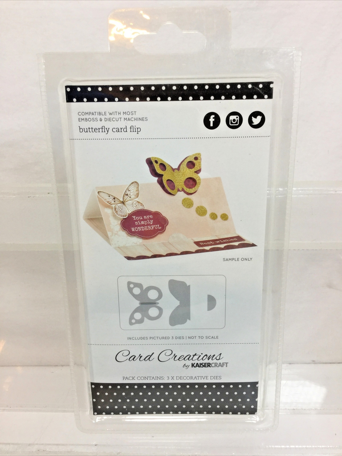 KAISERCRAFT Card Creations BUTTERFLY CARD FLIP DD316  Craft Dies