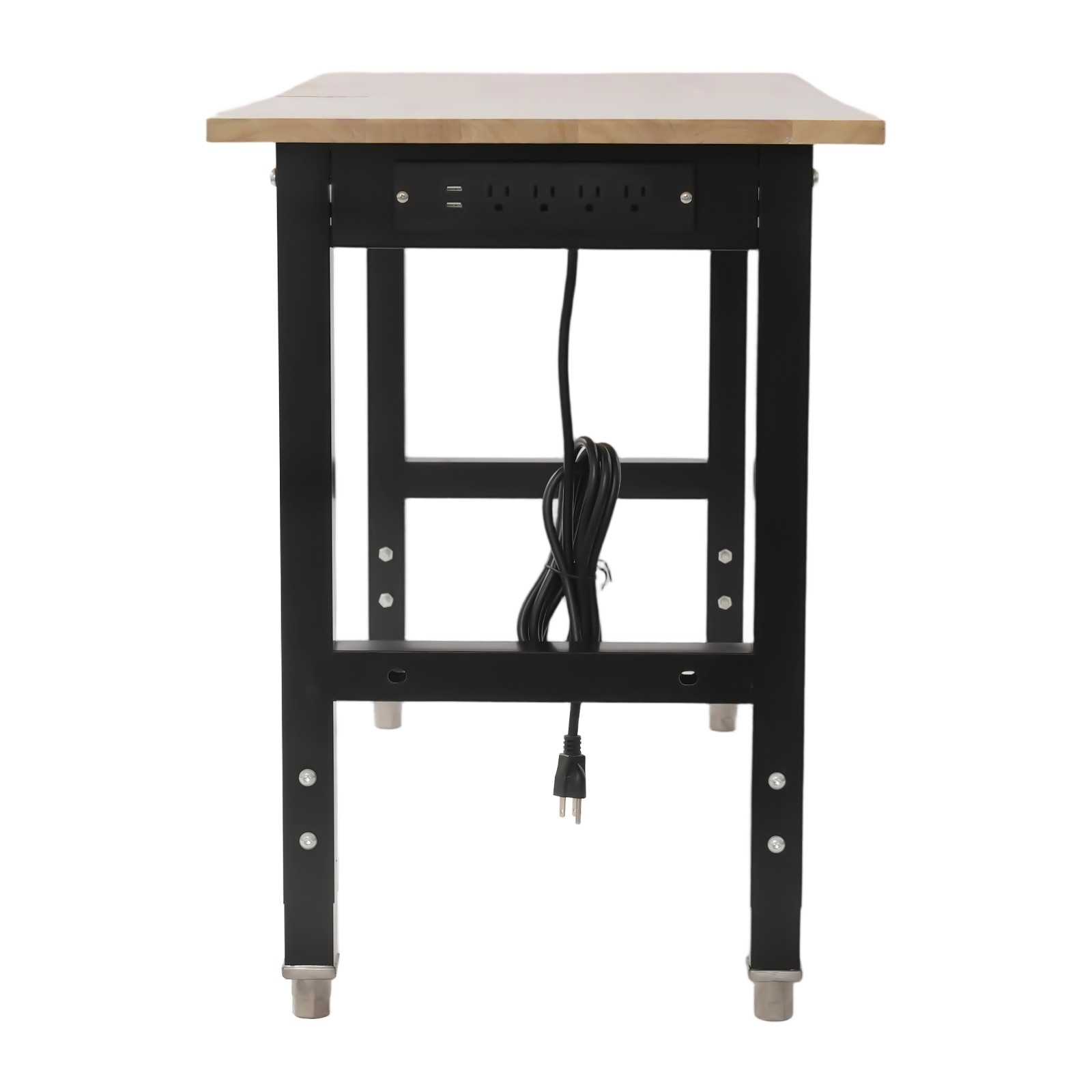 48x20in Heavy-Duty Work Table Adjustable Workbench with Power Outlets 2000lbs