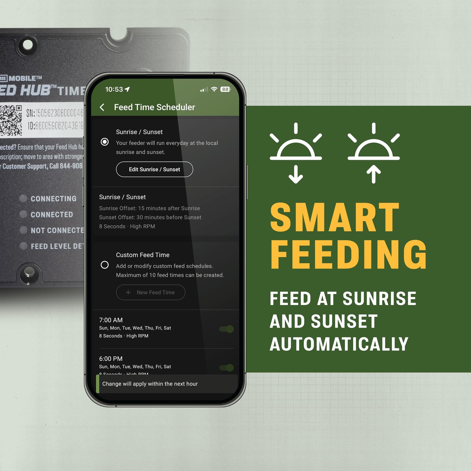 Feed Hub - Cellular Upgrade Kit for Spin Cast Feeders - Program, Get Feed and Ba