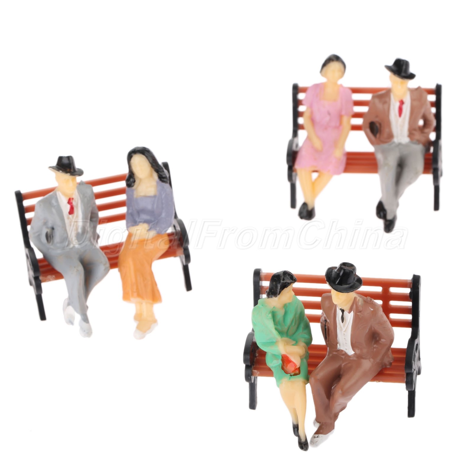 Model Plain People Sitting Diorama Scenery Layout 1:100 Scale HO Painted 100pcs