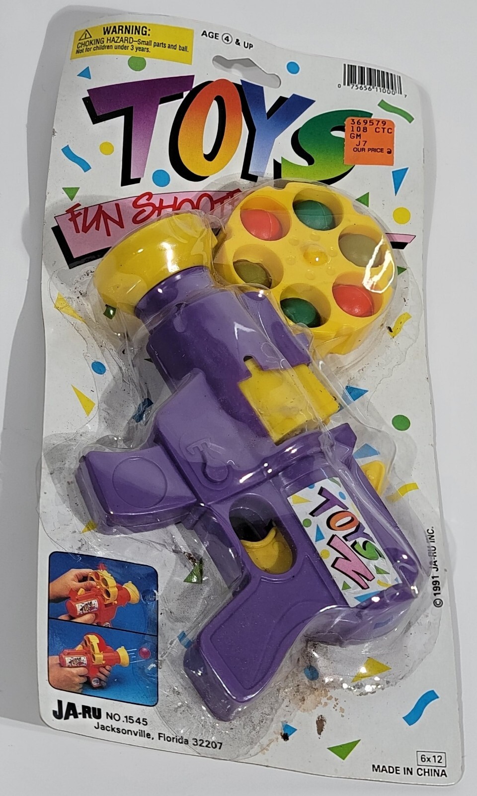 Vintage Ja-Ru Toys Fun Shooter No. 1545 Purple Gun