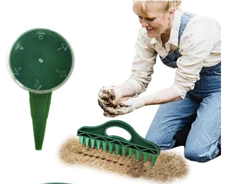 12in Plastic Seeder Planter Tool Soil Digger Planter With Seed Sowing Dispenser