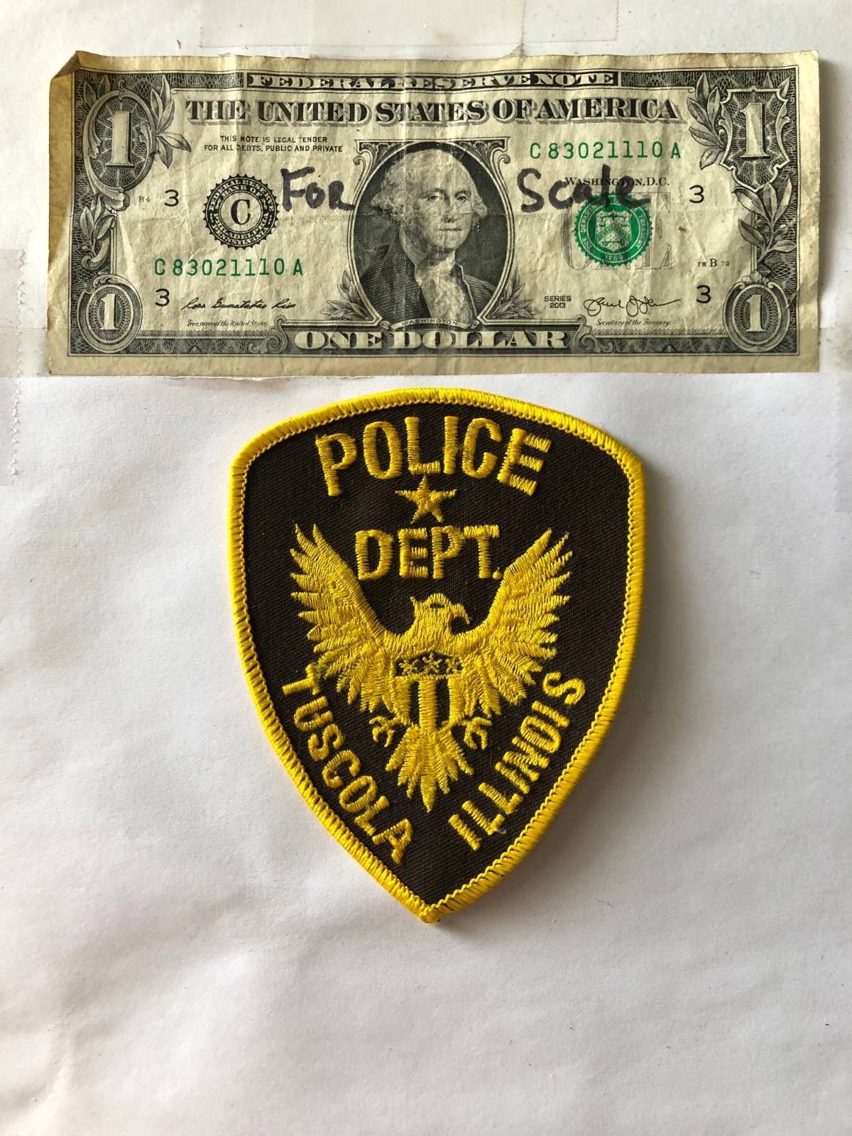 Tuscola Illinois Police Patch Un-sewn Great condition