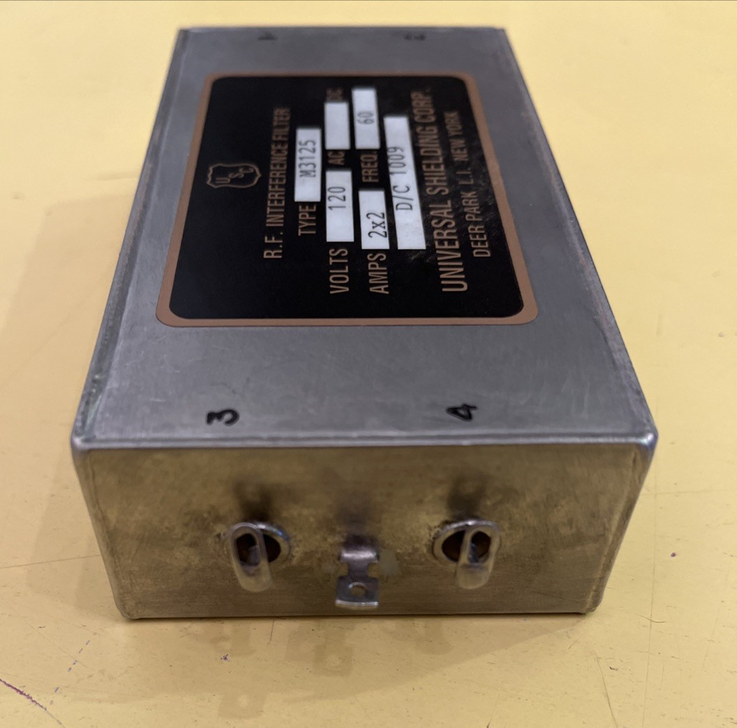 RF Interference Filter 2 wire 120VAC 60Hz 2x2 Amps Data Security M3125 D/C 1009