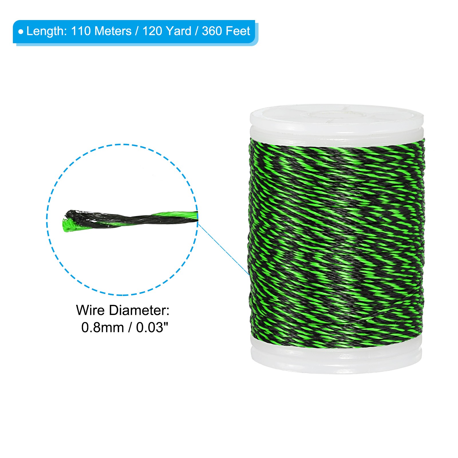 Archery Bow String Serving Thread 0.03" Dia Bowstring Thread Green - Black