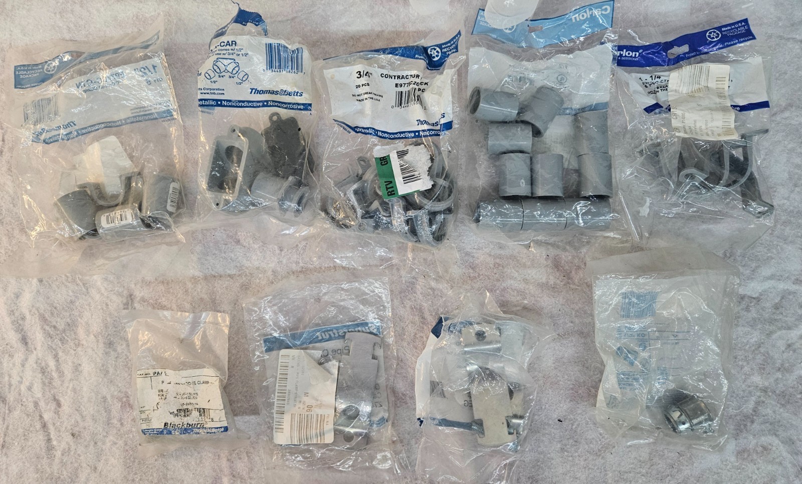 Carlon PLUMBERS LOT Fittings, Conduit, Couplers etc. All New but Incomplete