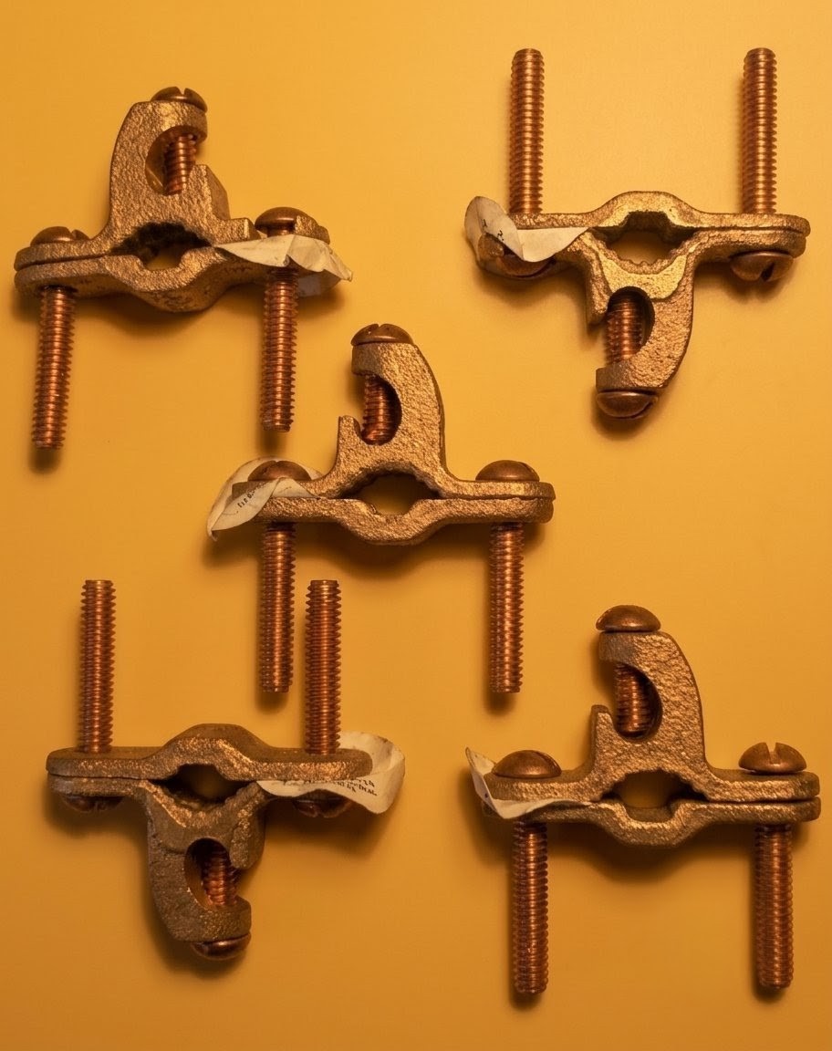 5 Of C11K16D , bronze ground pipe clamp  , Rebar To Tap 22C02 , bras gas clamp
