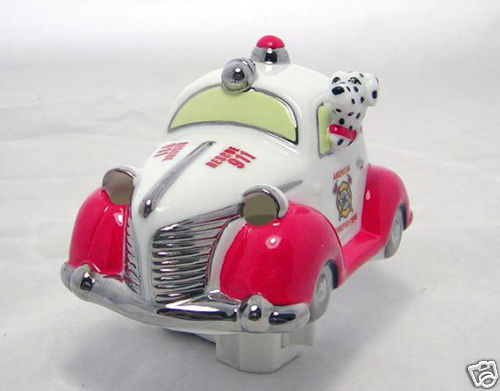 Henry Cavanagh "American Firefighter" Ceramic 3D Night A Dalmatian Dog Driving!