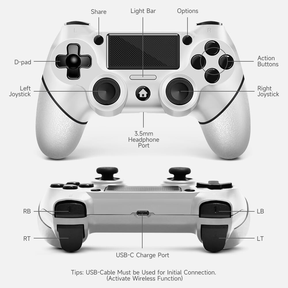 New Custom Design Wireless Controller for PS4 with Cable, Touchpad, Vibration
