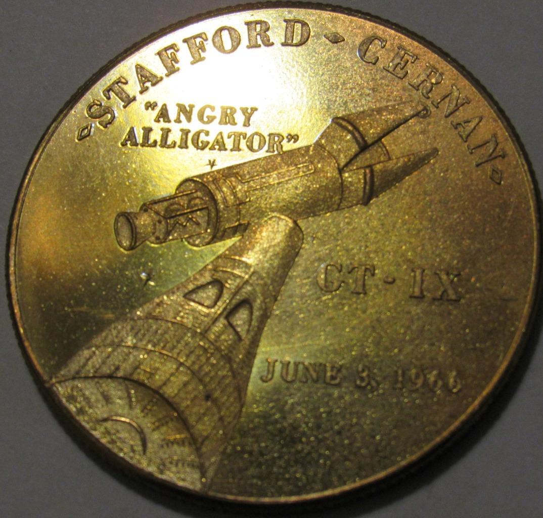 GEMINI-TITAN II GT-IX 9 STAFFORD CERNAN CREW COIN ANGRY ALLIGATOR CAPSULE