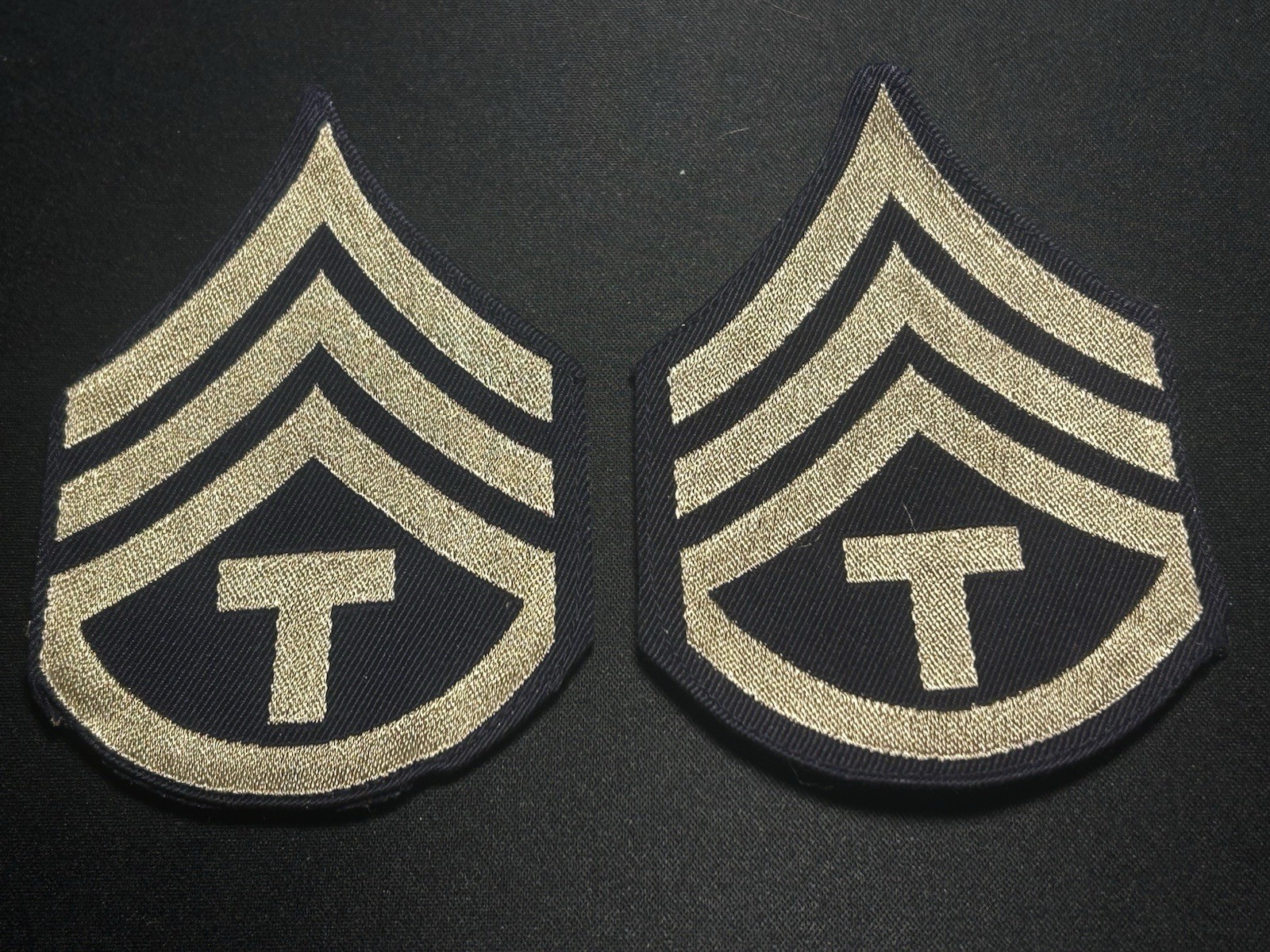 WWII US Army Technician 3rd Grade Sargent Chevron Rank Pair