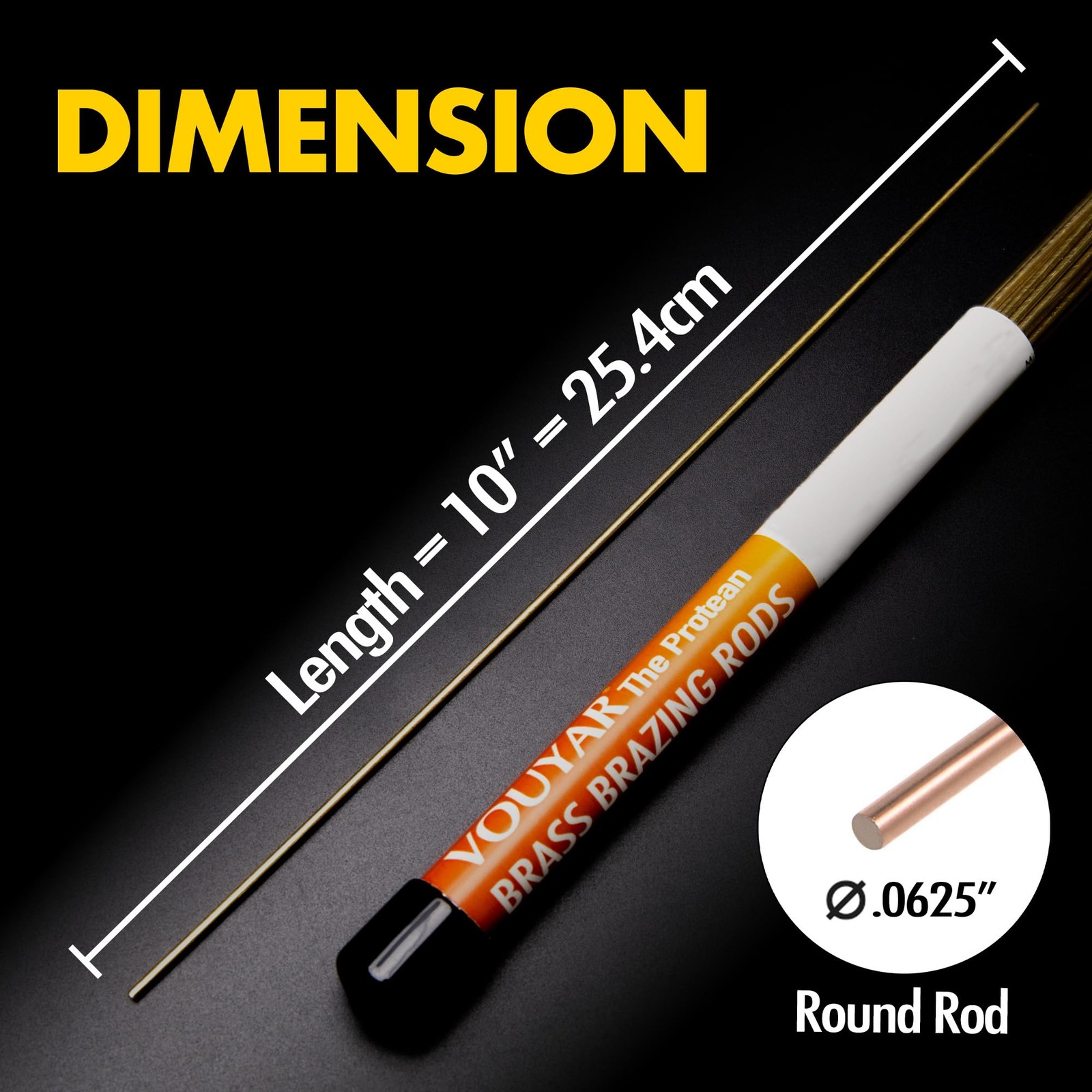 40 pcs Brass Brazing Rods Easy Flow Welding Rods Solid Round Sticks Diameter ...
