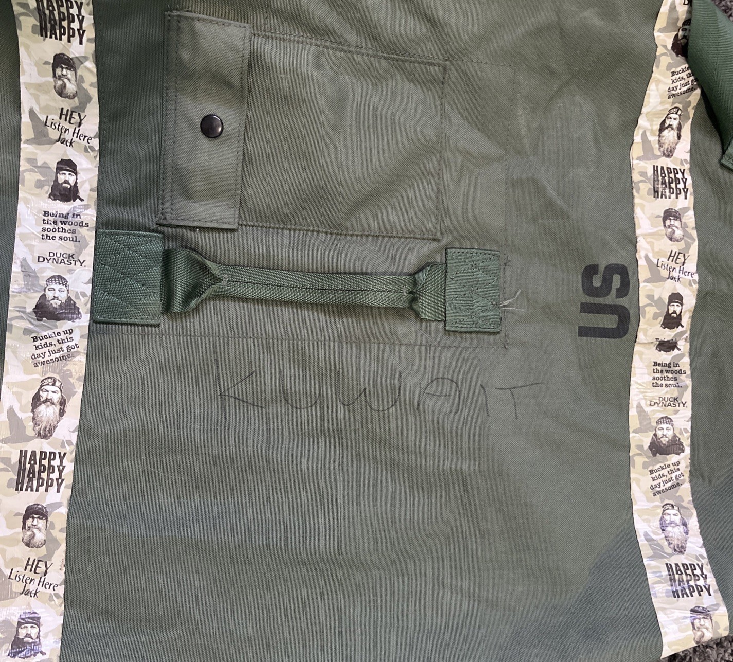 US Military Army Duffle Duffel Bag, OD Green, Nylon, Top Load