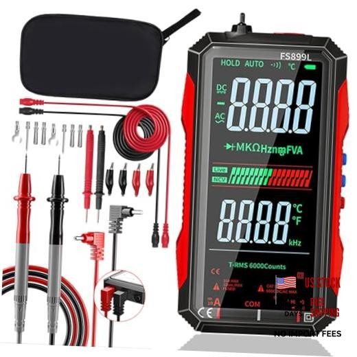 2026 Upgraded FS899L Digital Multimeter, Color Screen, USB-C with 16pcs