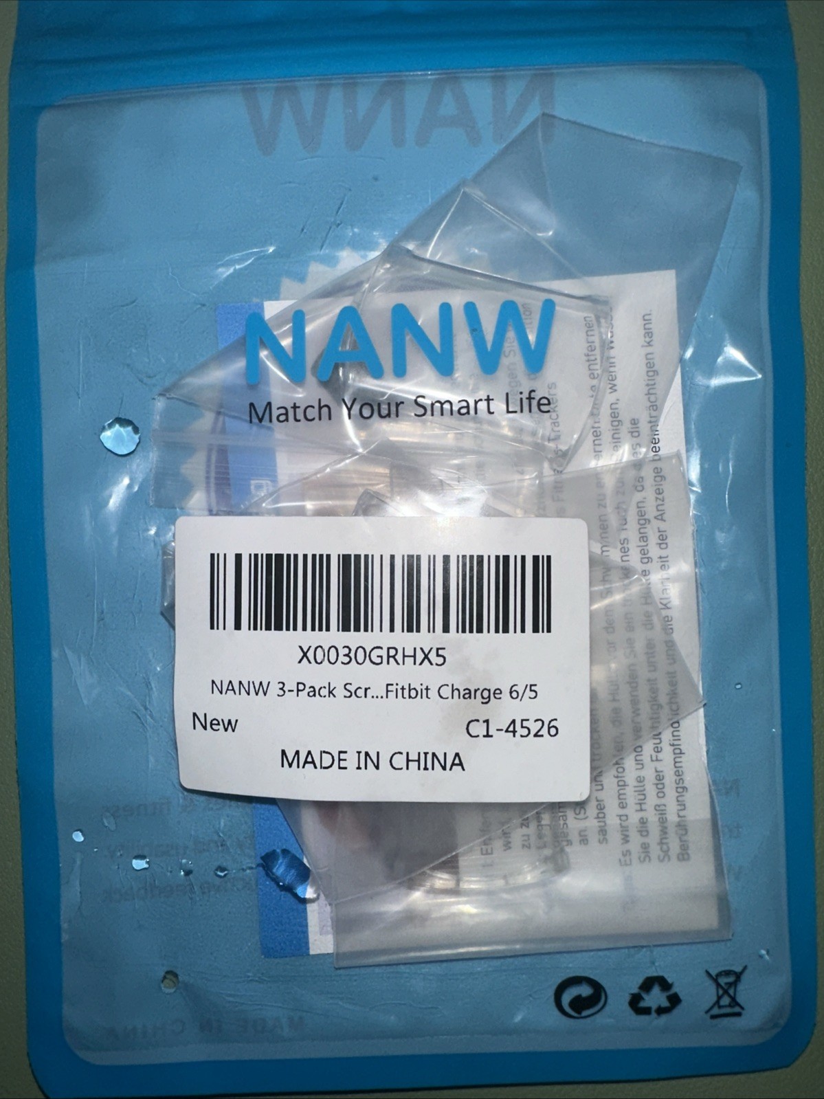 NANW 3-Pack Screen Protectors for Fitbit Charge 6/5