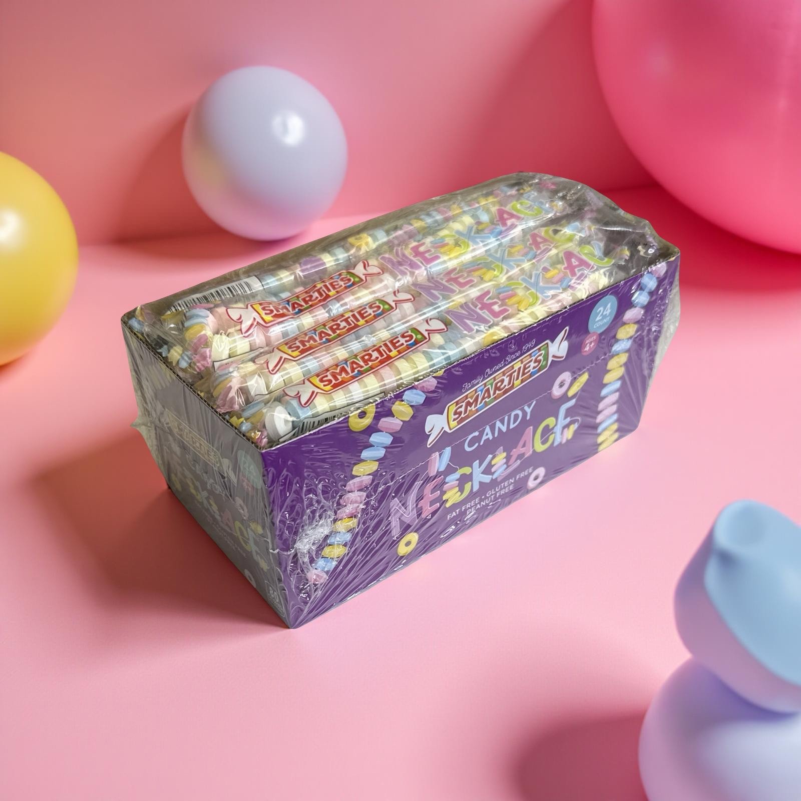 Smarties Candy Necklaces Individually Wrapped, Fruit Flavored Bulk Candy on Stre