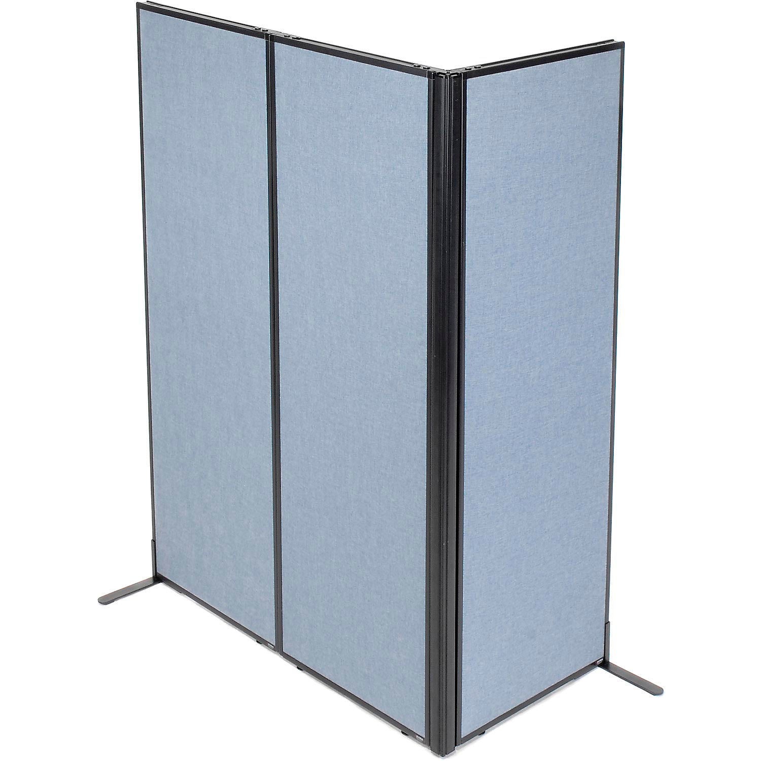 24-1/4"W x 72"H Freestanding 3-Panel Corner Room Divider Blue