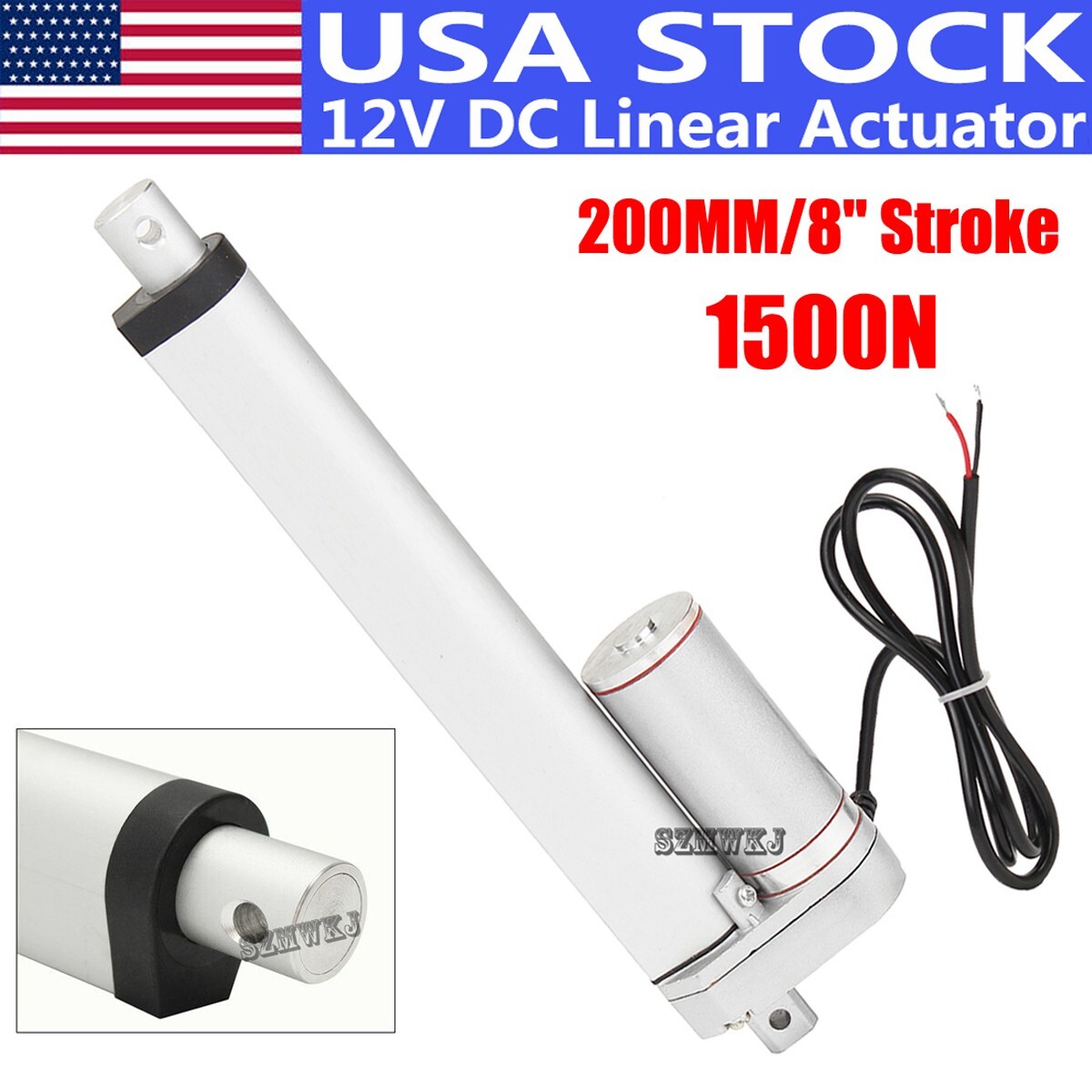 Linear Actuator 1500N 12V 8" Electric DC Motor for Auto Car Lifting Sofa Medical