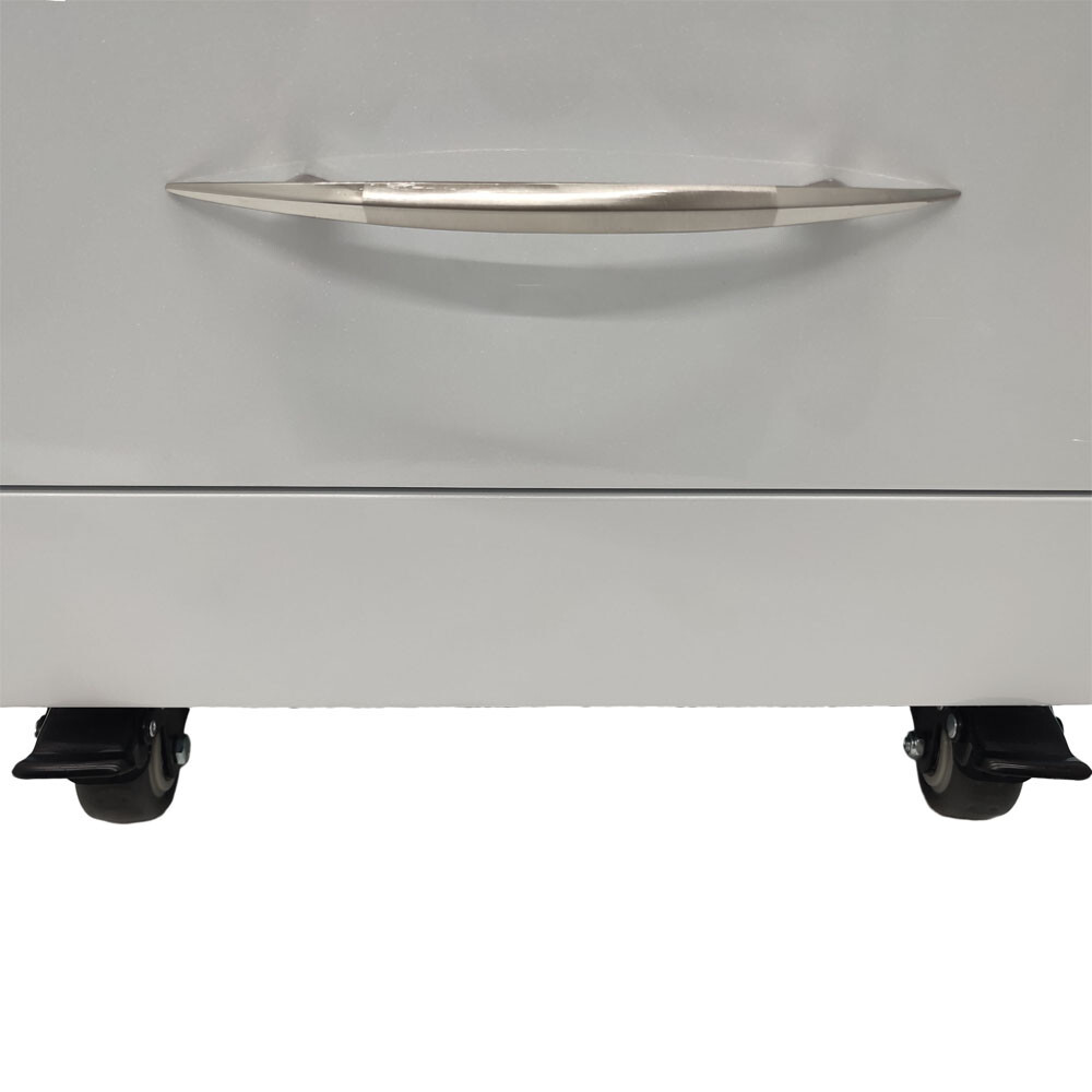 4 Drawers White Storage Cabinet w/lock Mobile Utility Cart Office Cart