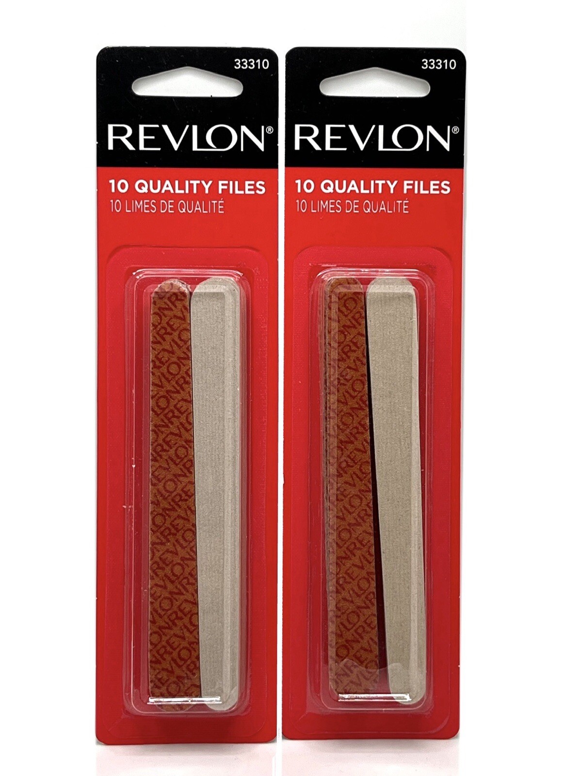 2 Pack Revlon Nail Files, Compact Emery Boards 10ct (20 Total) 4.75”x0.5” #33310