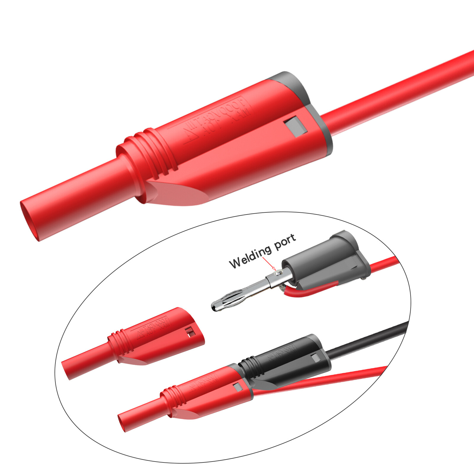 Peakelect Banana Plug Silicone Test Lead 4mm Safety Shrouded Stackable Alligator