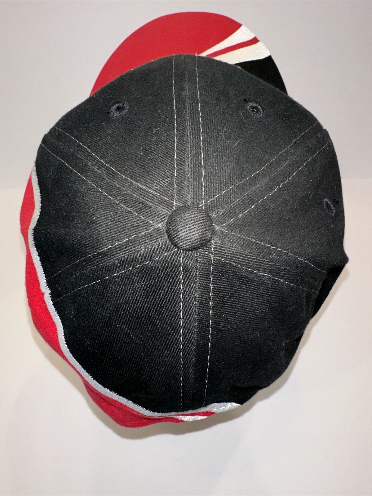 National Muscle Car Assoc. NMCA Hat Cap Half Black Half Red w White Hook Loop