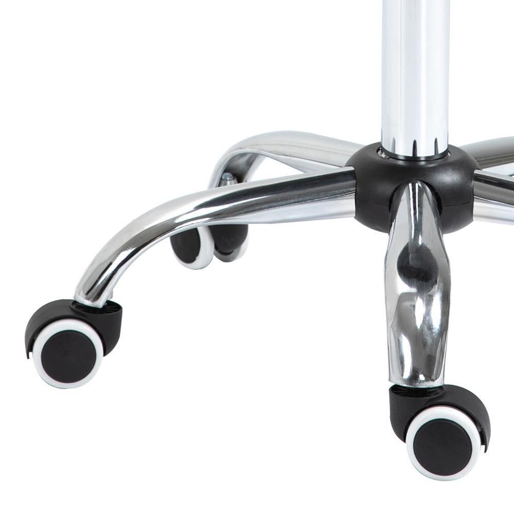Rolling Saddle Stool PU Leather Hydraulic Swivel SpaStool Height Adjustable Grey