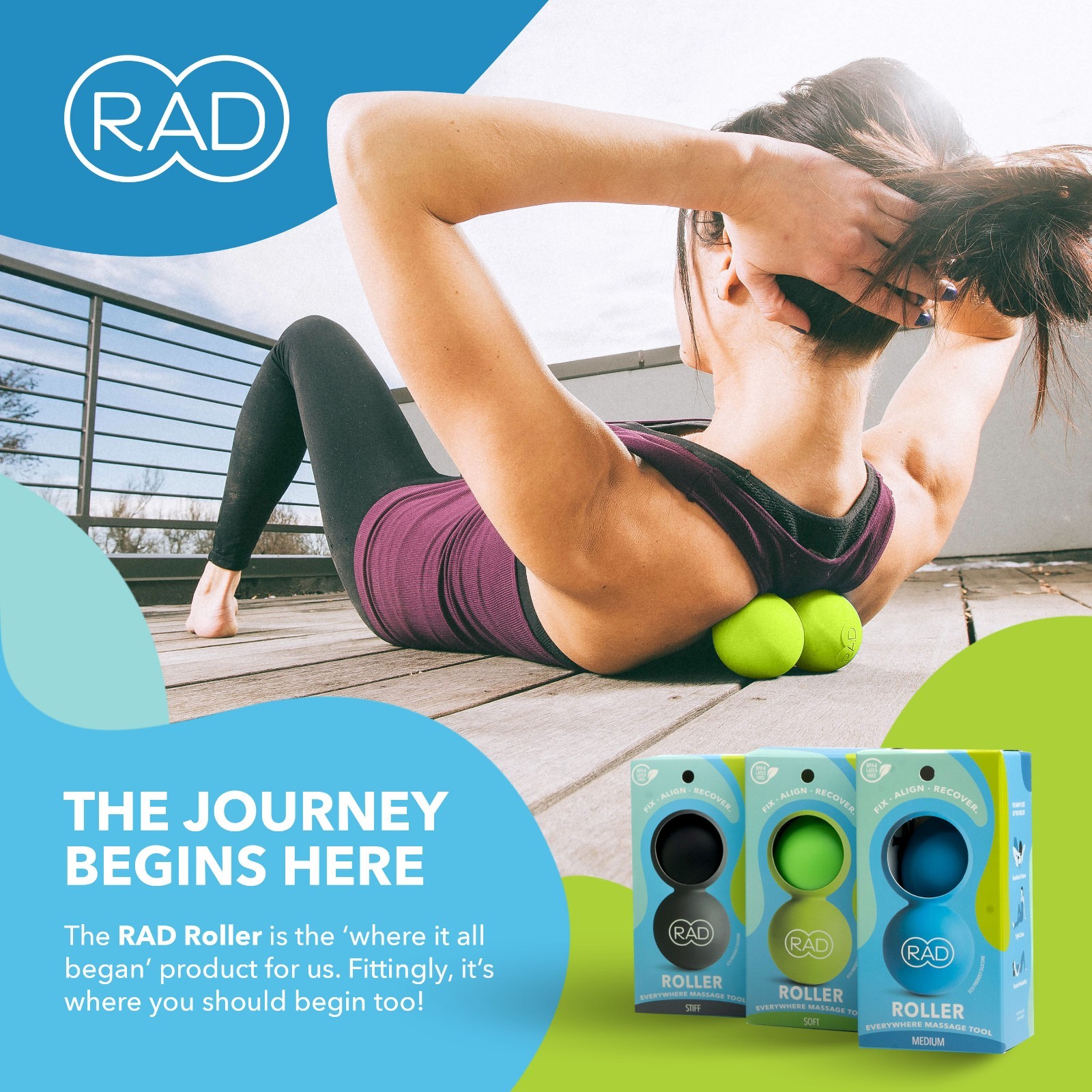 RAD Roller Soft Massage/SMR Peanut - Soft/Low Density Variant - NEW