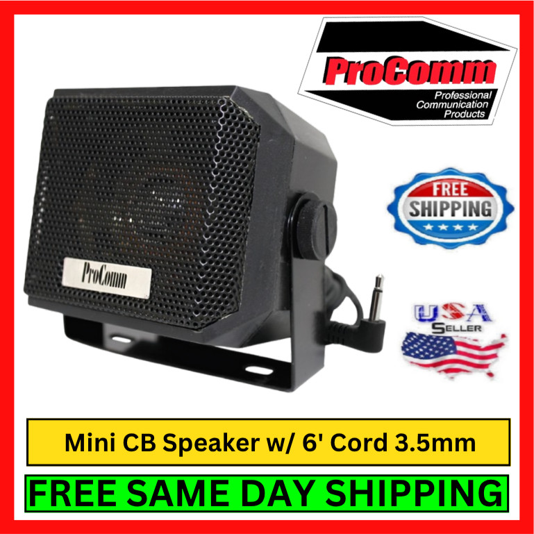 ProComm JBCSP-5 Mini CB Speaker For Ham & CB Radios 6' Cord w/ 3.5mm 2-1/4" Kit