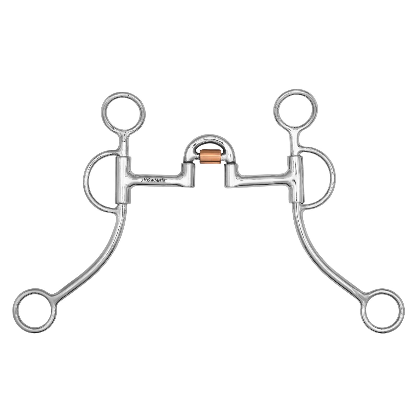 ARGENTINE SNAFFLE Correction Stainless Steel with Copper Roller Port Bit