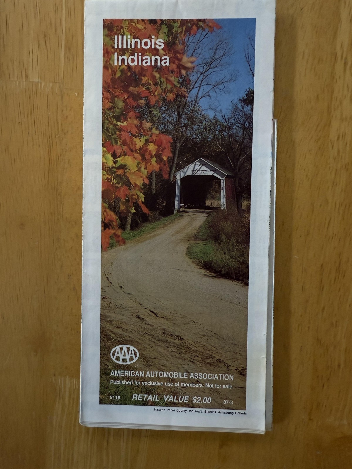 Vintage 1987 AAA Illinois Indiana Road Map Folded Highway Travel Guide Brochure