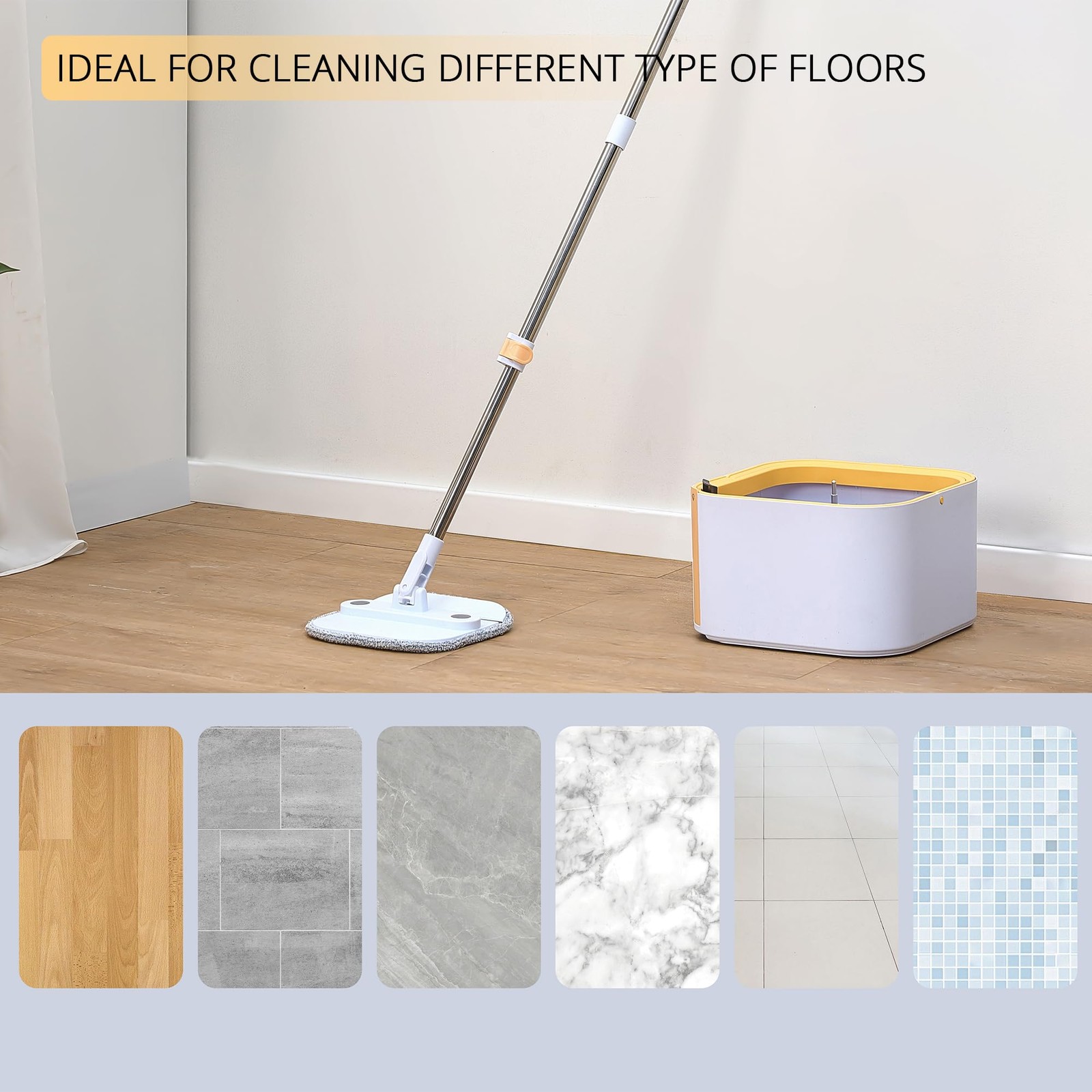 ® TrueClean Spin Mop 2.0 w/Detachable Inner Bucket, Self Standing, Separates ...