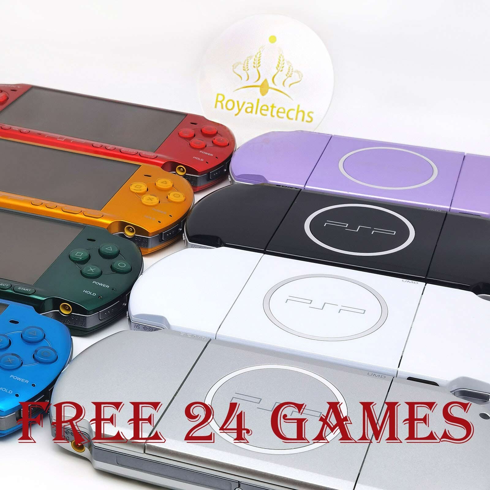 Sony PSP-3000 Console Choice Color w/Charger + Battery + 32GB (Random 24 Games)