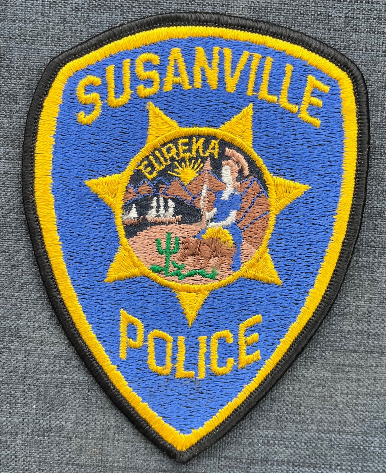 Susanville California CA Police Shoulder Patch Cloth Back Unsewn Vintage