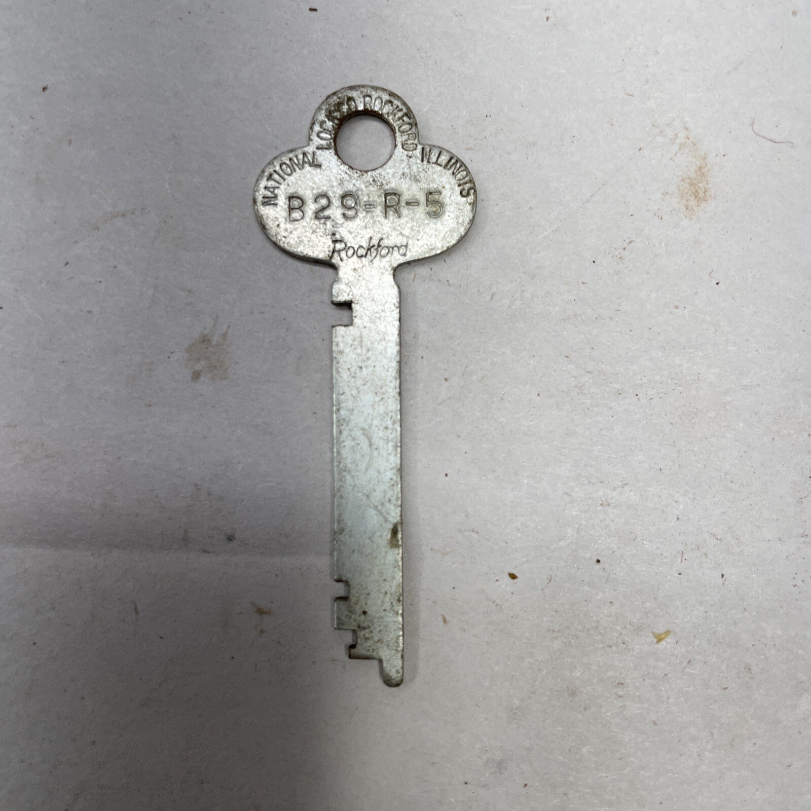 Antique National Lock Company Flat Skelton  Key # B 29 R 5 B29-R-5  NOS B19