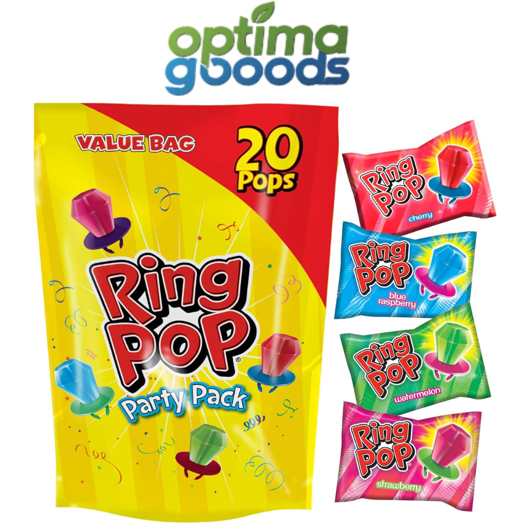 Ring Pop Individually Wrapped Bulk Lollipop Variety Party Pack – 20 Count Sucker