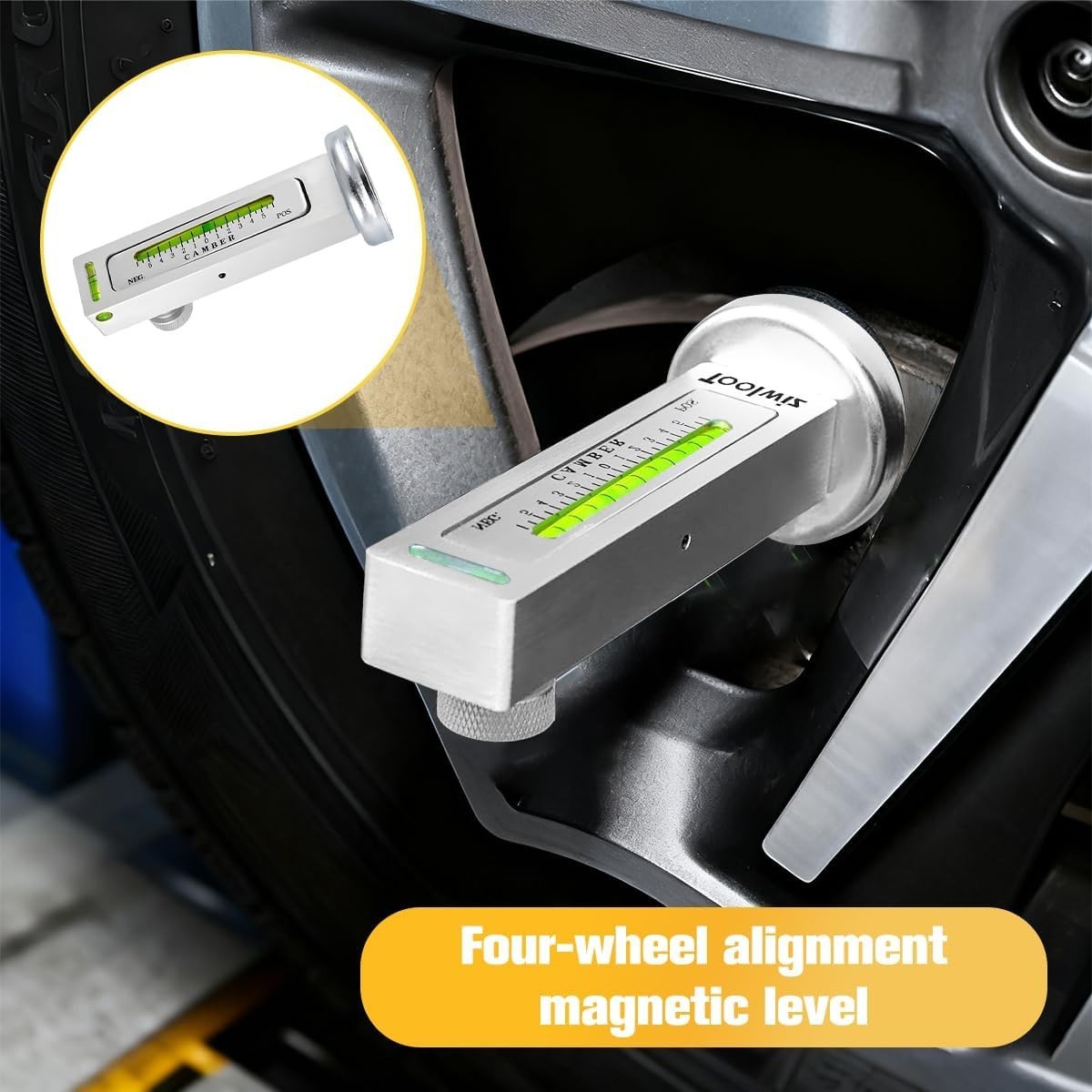 High-Grade Magnetic Wheel Camber Alignment Tool - Universal Auto Compatibility