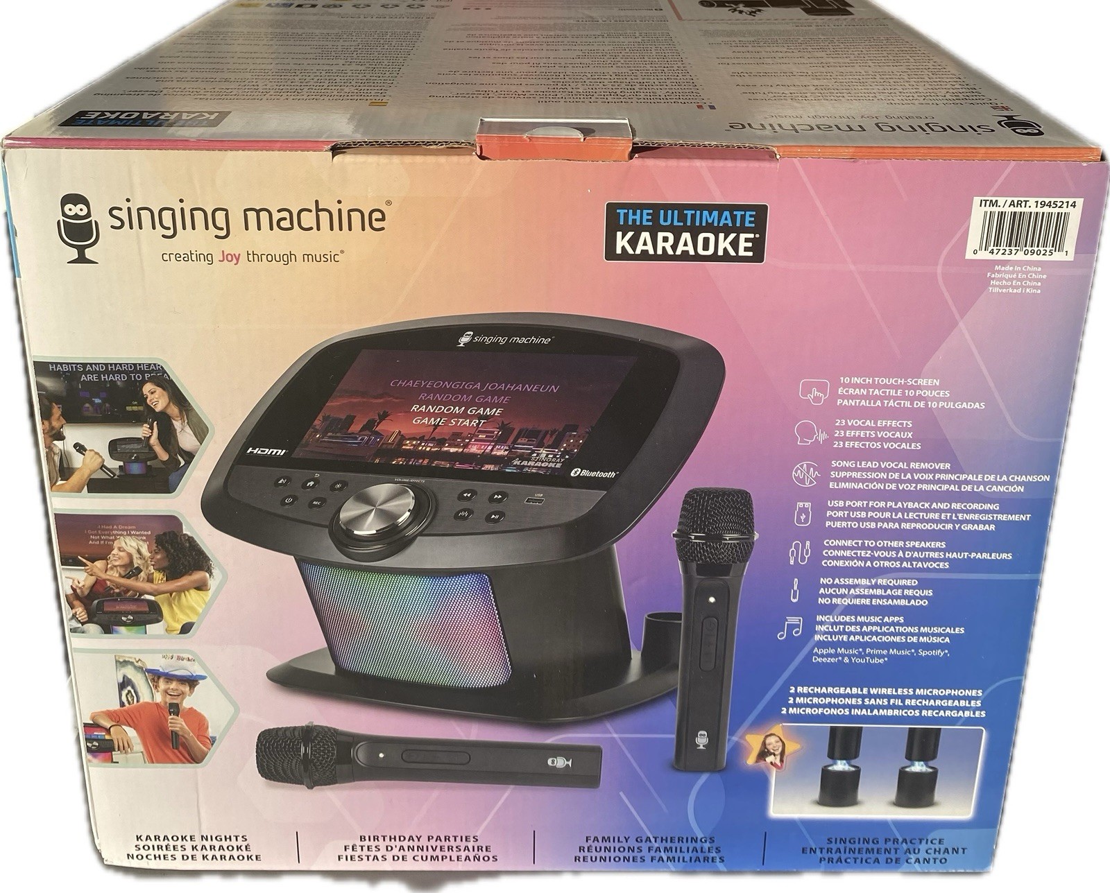 Singing Machine Ultimate Karaoke Party System With Vocal Removal Charging Mics