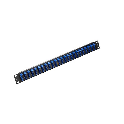 24 Port SC Duplex Fiber Patch Panel 1U 19" Loaded Blue SM UPC Rack Mount-897