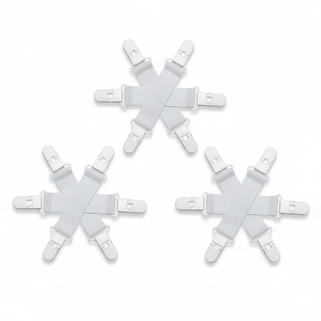 3 Pack Bed Detangler with 6 Clips, Laundry Tangle Preventer for Washer & Drye...