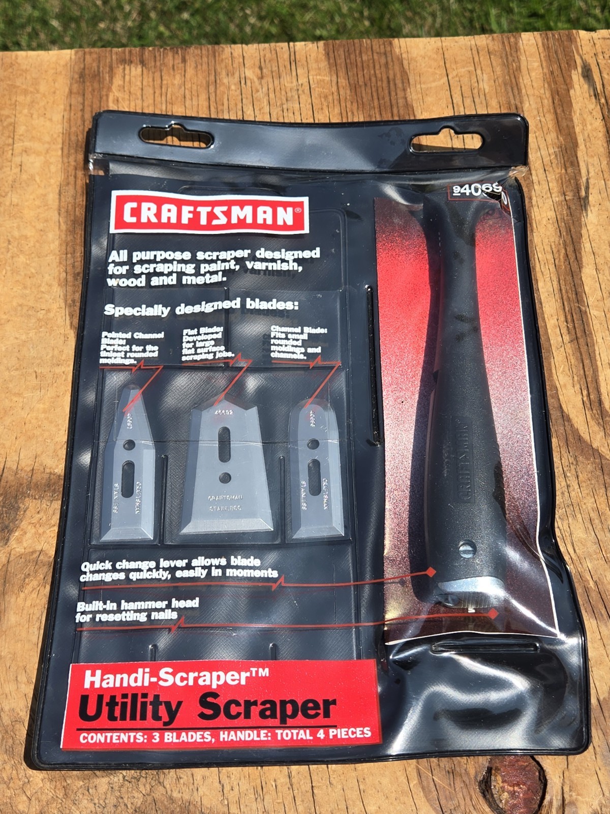 Vintage NOS SEARS Craftsman USA Handi-Scraper Utility Knife 40690 w/ 3 Blades