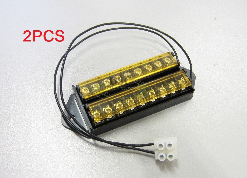 2Counts Splits 1 Input to 8 Out Terminal Block Bus Bar, 18AWG Power Lead