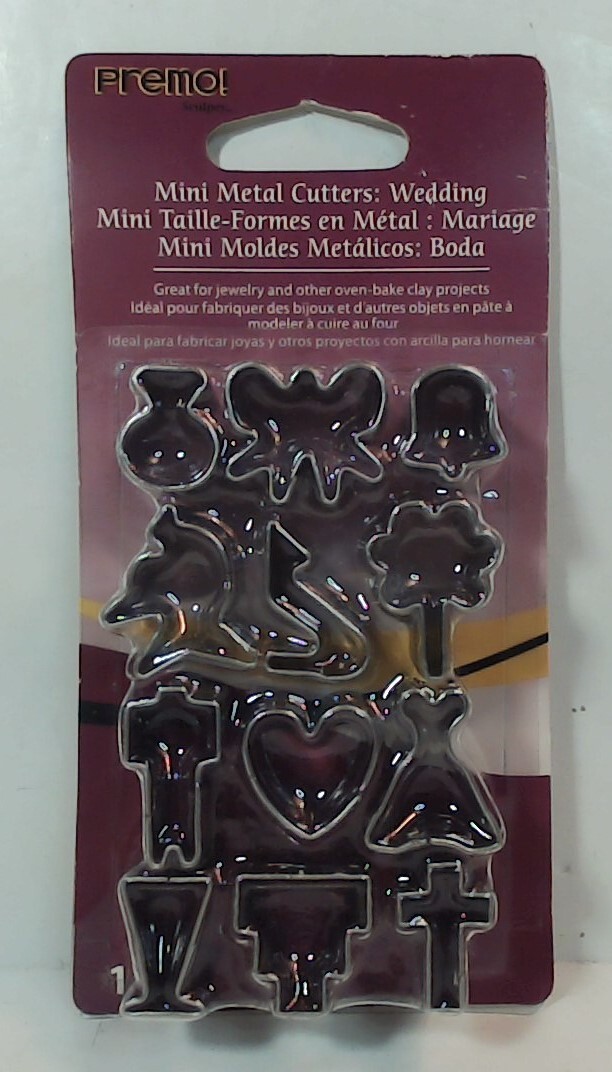 Sculpey PREMO! Mini Metal Cutters: Wedding 12 Piece Set NIOB (MC193)