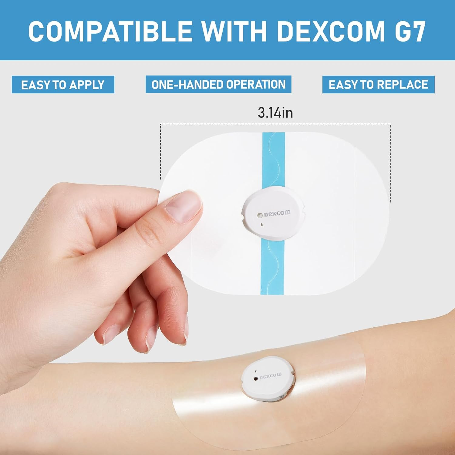 Dexcom G7 Adhesive Patches Waterproof, 40 Pack Clear Overpatch for Dexcom G7, Pr